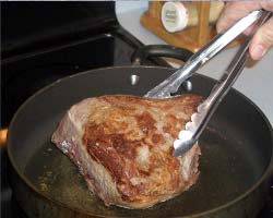Browning the meat